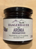 HAAGERBAUER Bio-Aronia-Fruchtaufstrich im 230-g-Glas, Vorderansicht